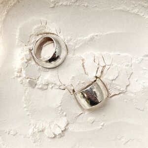 Vintage 1970s 925 Sterling Silver Thick Cigar Band Size 9 Modernist Bubble